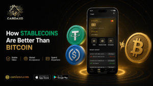 USDT and USDC stablecoins used for everyday spending through a virtual crypto card