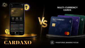 Cardaxo compared to traditional multi-currency cards for crypto and international spending