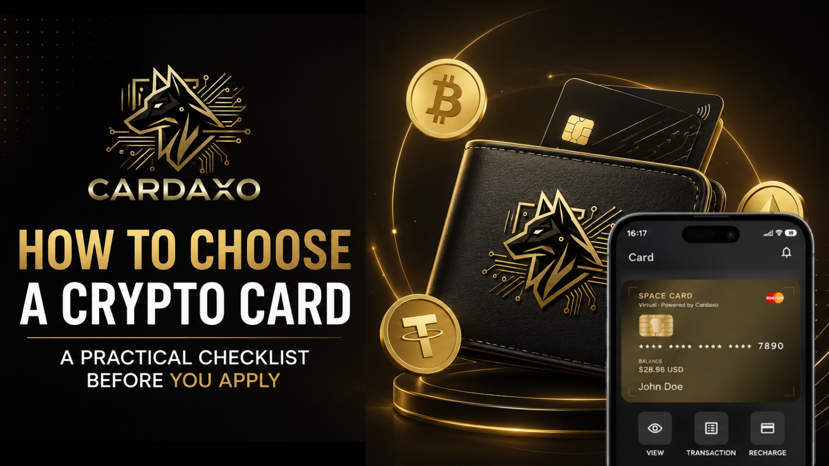 Person comparing multiple cryptocurrency cards against a checklist before applying