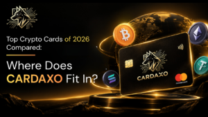 Comparison of top crypto cards 2026 including Cardaxo prepaid virtual card